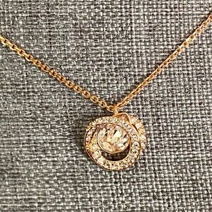 Authentic Swarovski Rose Gold Crystal Pendant Necklace | New in Box